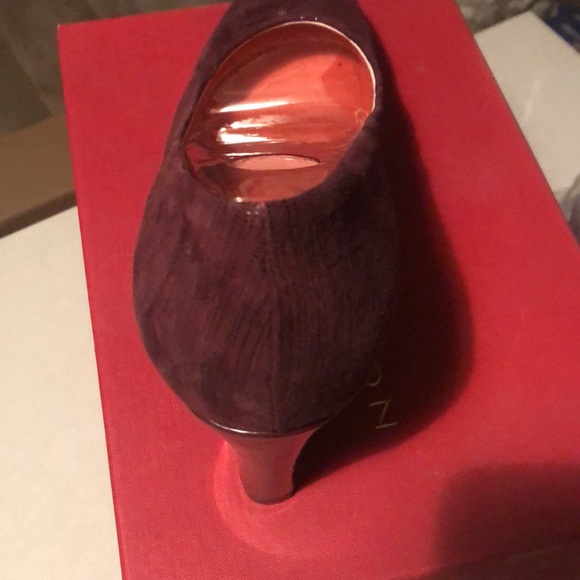 NEW [Sacha London] Fawn Merlot Burgundy Red Close-Toed Heel Pumps, Women's Sz 10 - Picture 7 of 12